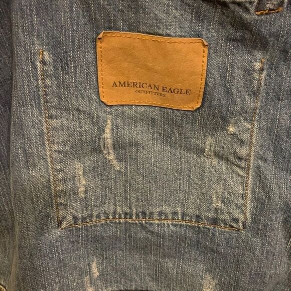 American Eagle Large Distressed Denim Tote Bag - Picture 5 of 5